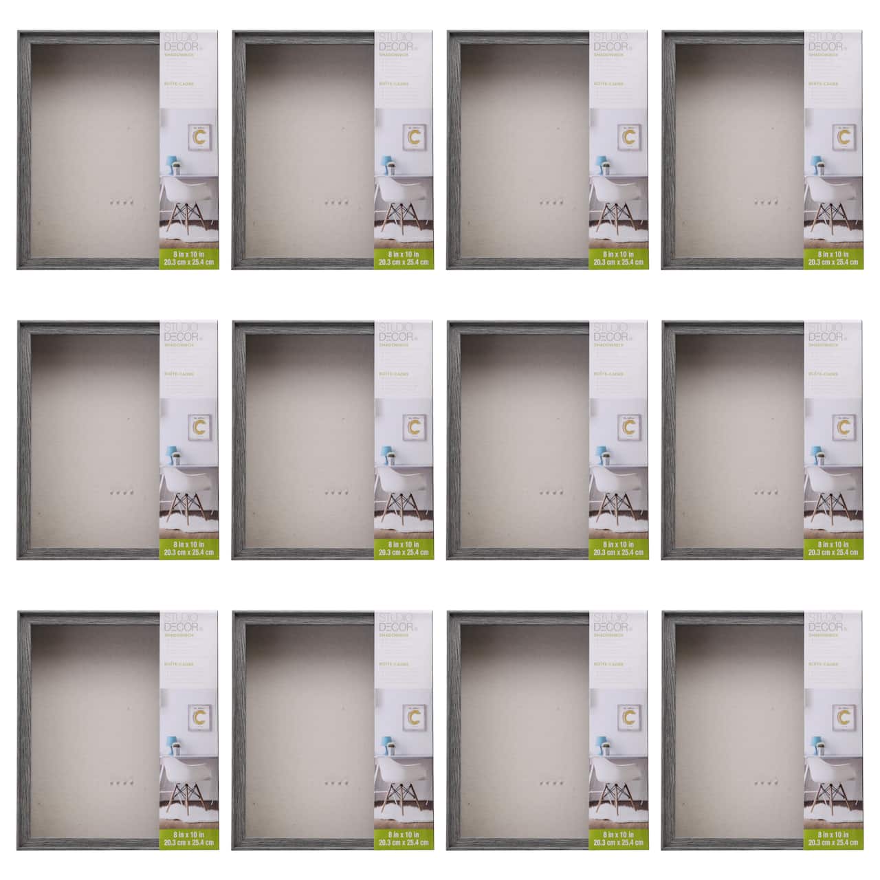 12 Pack: Gray 8" x 10" Shadow Box by Studio Décor®